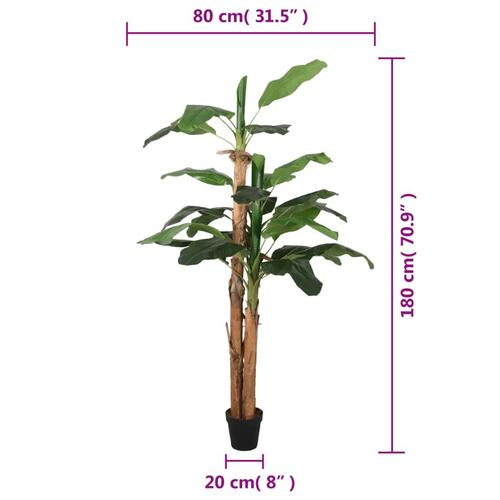 Kunstigt banantræ 19 blade 180 cm grøn