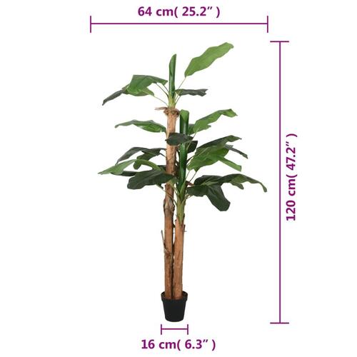 Kunstigt banantræ 9 blade 120 cm grøn