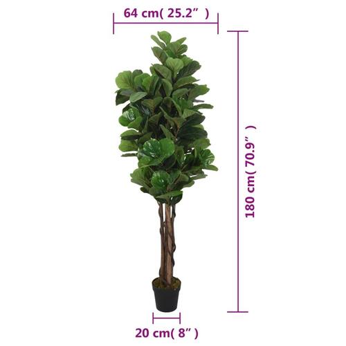 Kunstig violinfigen 232 blade 180 cm grøn