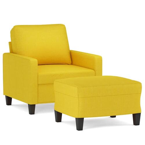 Sofastol med fodskammel 60 cm stof Lysegul