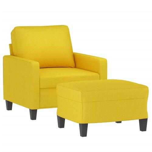Sofastol med fodskammel 60 cm stof Lysegul