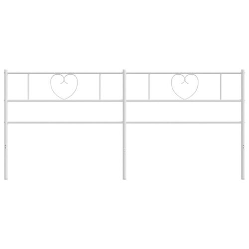 Sengegavl 200 cm metal hvid