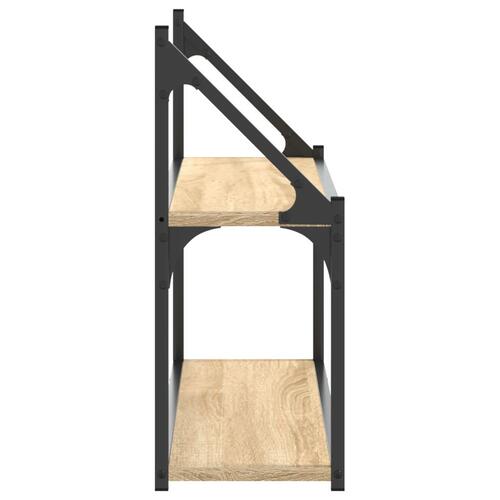 Vægreol med 2 hylder 80x21x51 cm konstrueret træ sonoma-eg