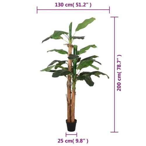 Kunstigt banantræ 22 blade 200 cm grøn