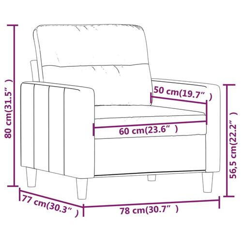 Lænestol 60 cm stof lysegul