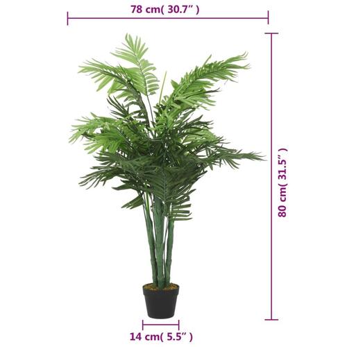 Kunstig palme 18 blade 80 cm grøn