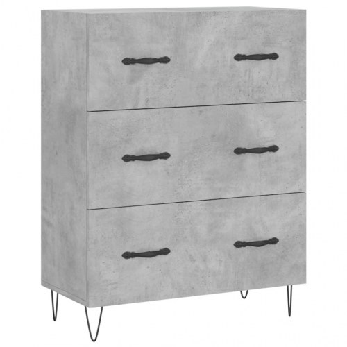 Højskab i konstrueret træ med glas - 69,5 × 34 × 180 cm, betongrå