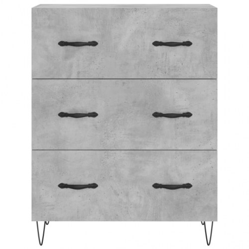 Højskab i konstrueret træ med glas - 69,5 × 34 × 180 cm, betongrå