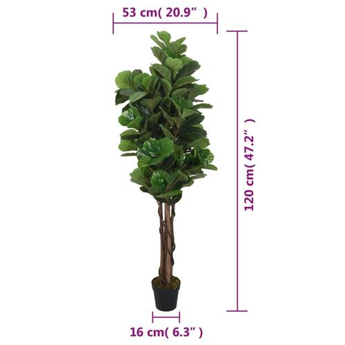 Kunstig violinfigen 134 blade 120 cm grøn