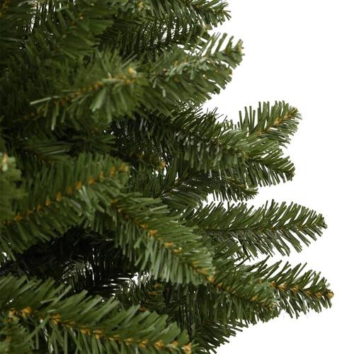 Kunstigt juletræ med juletræsfod 210 cm hængslet grøn