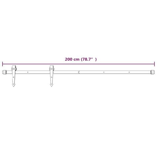 Skydedør med monteringssæt 80x210 cm massivt fyrretræ