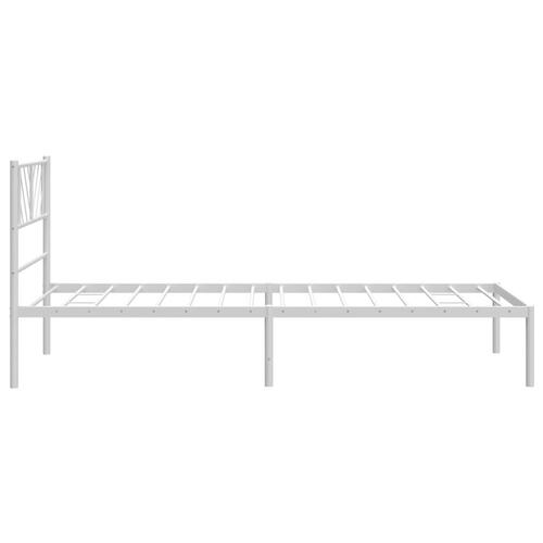 Sengeramme med sengegavl 100x190 cm metal hvid