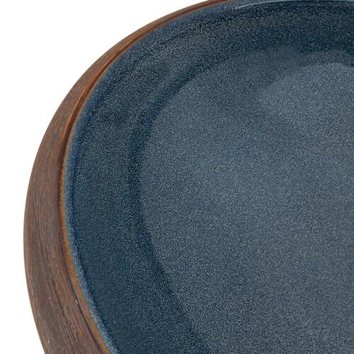 Håndvask til bordplade 59x40x15 cm oval keramik brun og blå