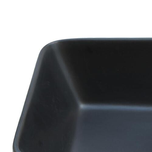 Håndvask til bord 46x35,5x13 cm rektangulær keramik sort brun