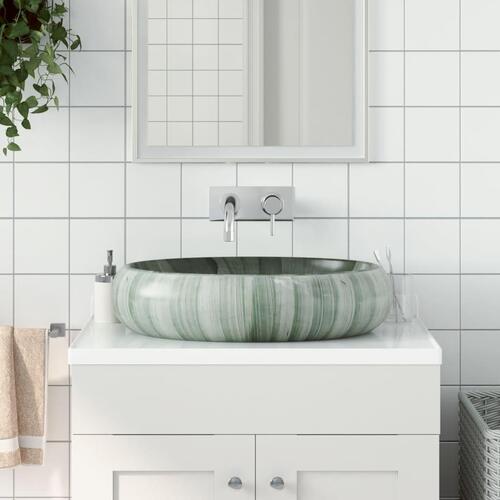 Håndvask til bordplade 59x40x15 cm oval keramik grøn