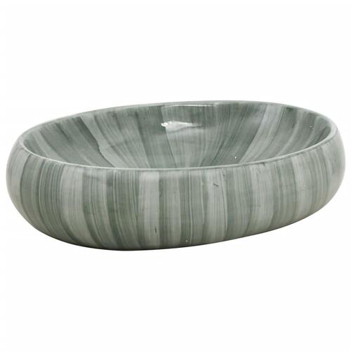Håndvask til bordplade 59x40x15 cm oval keramik grøn