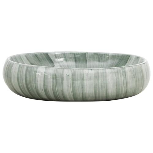 Håndvask til bordplade 59x40x15 cm oval keramik grøn