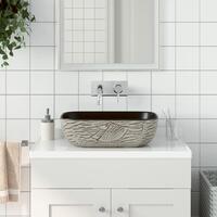 Håndvask til bord 48x37,5x13,5 cm rektangulær keramik grå sort
