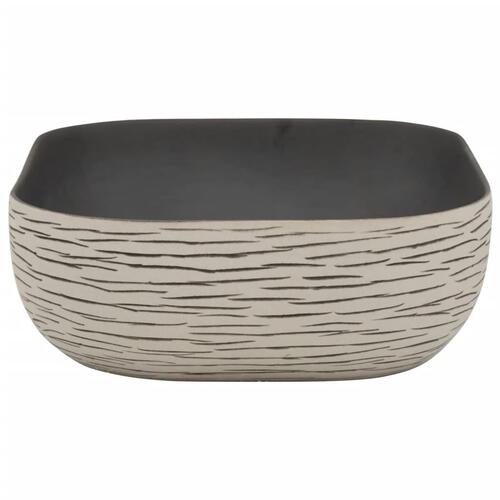 Håndvask til bord 48x37,5x13,5 cm rektangulær keramik grå sort
