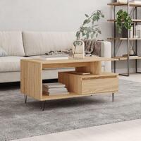 Sofabord 90x49x45 cm konstrueret træ sonoma-eg
