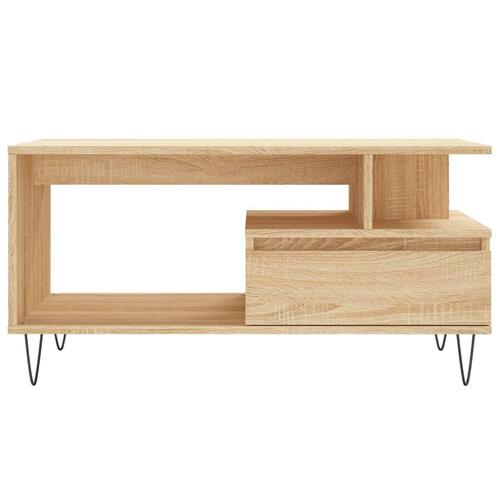 Sofabord 90x49x45 cm konstrueret træ sonoma-eg