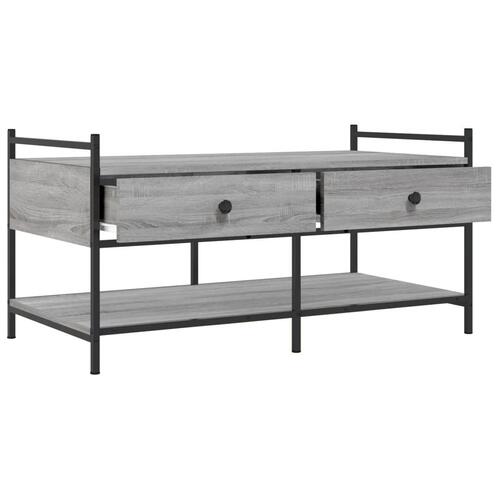 Sofabord 99x50x50 cm konstrueret træ grå sonoma-eg