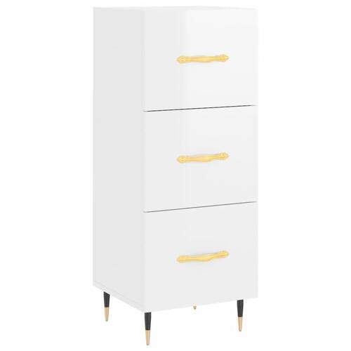 Skab 34,5x34x180 cm konstrueret træ hvid højglans