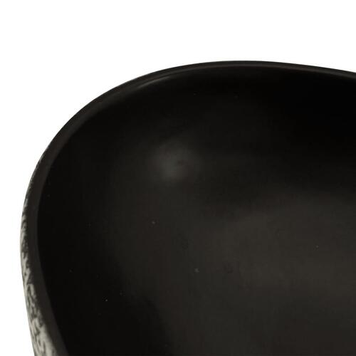 Håndvask til bord 56,5x36,5x13,5 cm oval keramik sort og blå