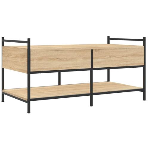 Sofabord 99x50x50 cm konstrueret træ sonoma-eg