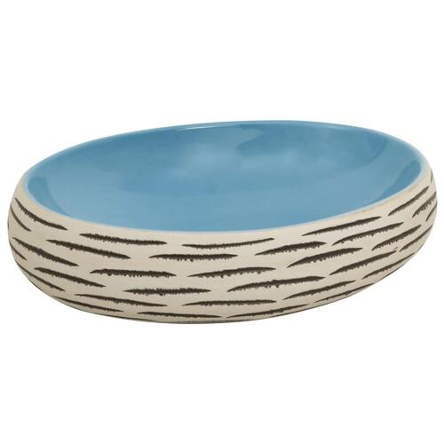 Håndvask til bordplade 59x40x15 cm oval keramik flerfarvet