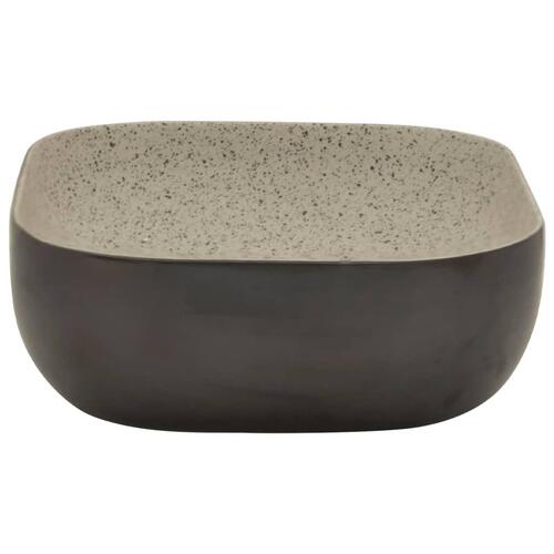 Håndvask til bord 48x37,5x13,5 cm rektangulær keramik grå sort