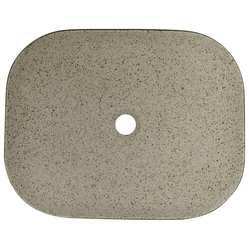 Håndvask til bord 48x37,5x13,5 cm rektangulær keramik grå sort