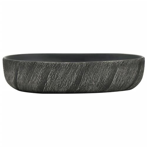 Håndvask til bordplade 59x40x14 cm oval keramik sort