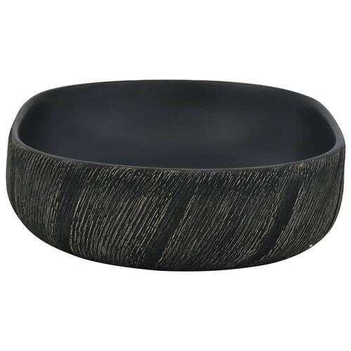 Håndvask til bordplade 59x40x14 cm oval keramik sort