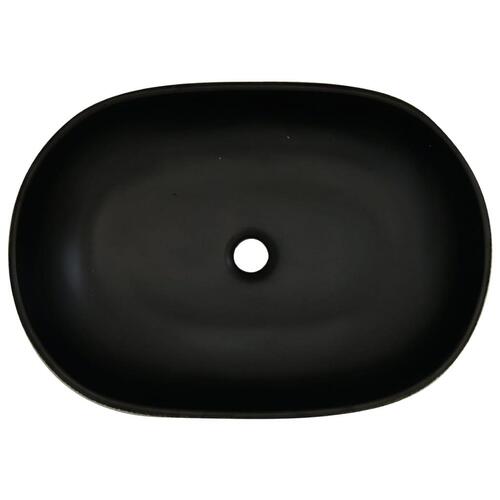 Håndvask til bordplade 59x40x14 cm oval keramik sort