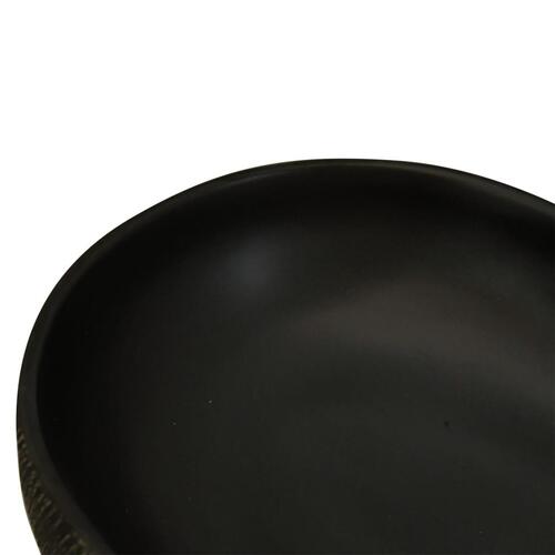 Håndvask til bordplade 59x40x14 cm oval keramik sort