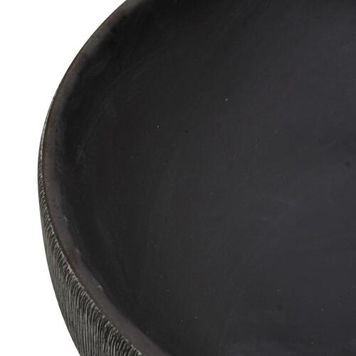 Håndvask til bordplade 59x40x15 cm oval keramik grå og sort