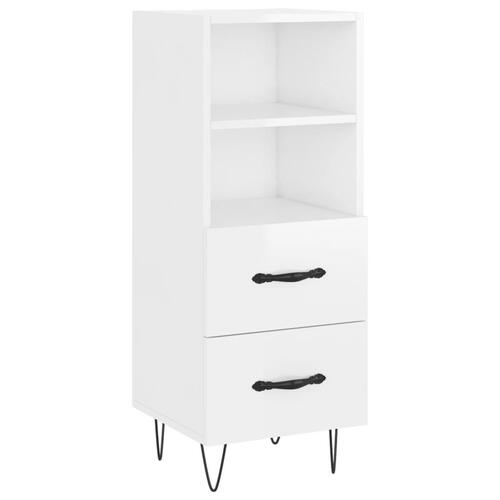 Skab 34,5x34x180 cm konstrueret træ hvid højglans
