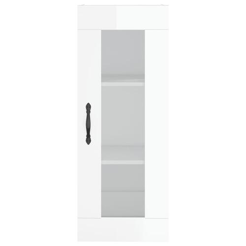 Skab 34,5x34x180 cm konstrueret træ hvid højglans