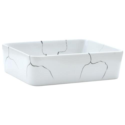 Håndvask til bord 46x35,5x13 cm rektangulær keramik hvid