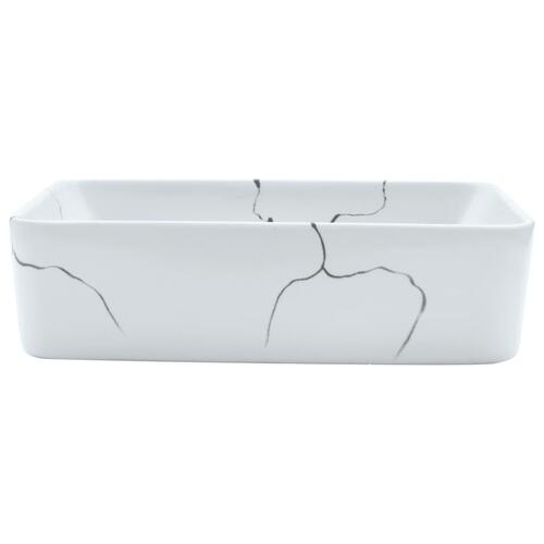 Håndvask til bord 46x35,5x13 cm rektangulær keramik hvid