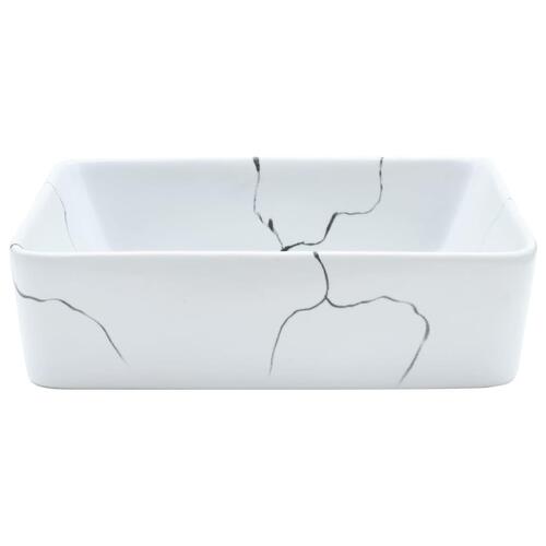 Håndvask til bord 46x35,5x13 cm rektangulær keramik hvid