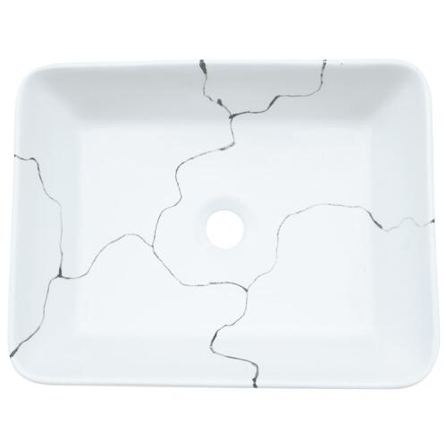 Håndvask til bord 46x35,5x13 cm rektangulær keramik hvid
