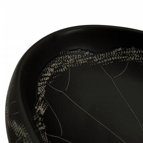 Håndvask til bordplade 59x40x15 cm oval keramik sort