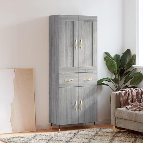 Højskab 69,5x34x180 cm konstrueret træ grå sonoma-eg