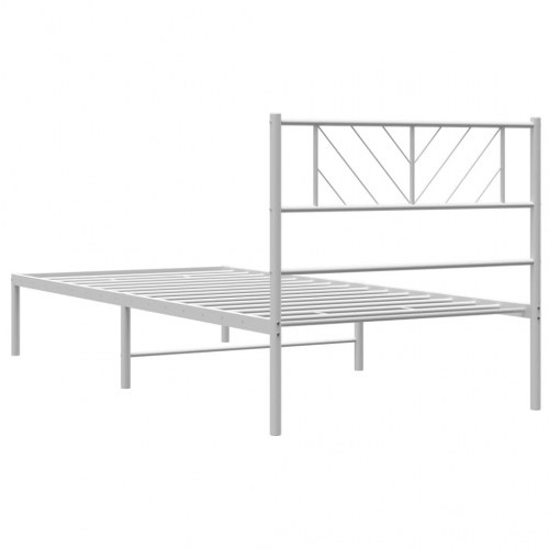 Sengeramme med sengegavl 80×200 cm - metal, hvid