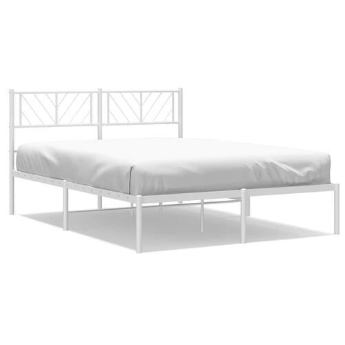 Sengeramme med sengegavl 120x190 cm metal hvid