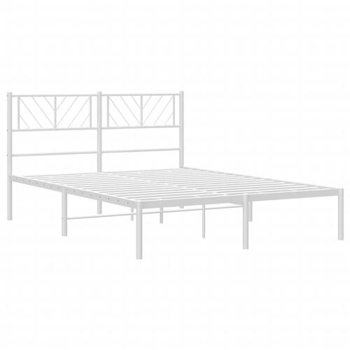 Sengeramme med sengegavl 120x190 cm metal hvid