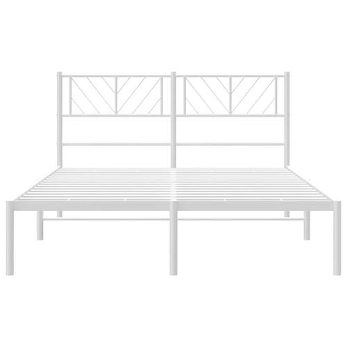 Sengeramme med sengegavl 120x190 cm metal hvid