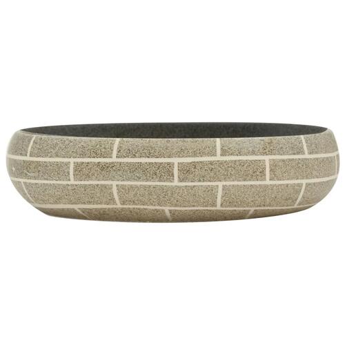 Håndvask til bordplade 59x40x15 cm oval keramik flerfarvet